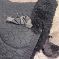 Fitted Sheepskin Dressage Saddle Pad, Rolled Edge *gc, clean, rubs, hairy, holes, pills, faded, clumpy/thin pommel
