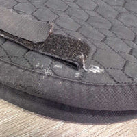 Fitted Sheepskin Dressage Saddle Pad, Rolled Edge *gc, clean, rubs, hairy, holes, pills, faded, clumpy/thin pommel
