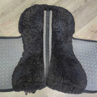 Fitted Sheepskin Dressage Saddle Pad, Rolled Edge *gc, clean, rubs, hairy, holes, pills, faded, clumpy/thin pommel
