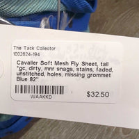 Soft Mesh Fly Sheet, tail *gc, dirty, mnr snags, stains, faded, unstitched, holes, missing grommet
