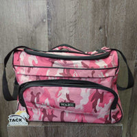 Square Grooming Bag, Shoulder Strap *gc, clean, stains, torn seam, broken & split zippers
