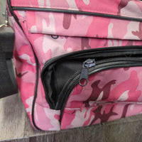 Square Grooming Bag, Shoulder Strap *gc, clean, stains, torn seam, broken & split zippers

