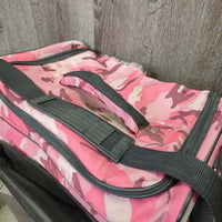 Square Grooming Bag, Shoulder Strap *gc, clean, stains, torn seam, broken & split zippers
