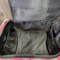 Square Grooming Bag, Shoulder Strap *gc, clean, stains, torn seam, broken & split zippers
