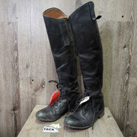 Field Boots, Pull on *gc/fair, UNSTITCHED seams, older, rubs, clean, faded, scuffs, replaced laces, CHIPPED toes
