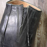 Field Boots, Pull on *gc/fair, UNSTITCHED seams, older, rubs, clean, faded, scuffs, replaced laces, CHIPPED toes

