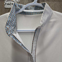 LS Show Shirt, 1/2 Zip Up, Bling Collar Button *vgc
