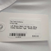 LS Show Shirt, 1/2 Zip Up, Bling Collar Button *vgc
