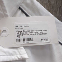 SS Jersey Show Shirt, 1/3 Snap Up, snap collar *vgc, seam puckers, older?
