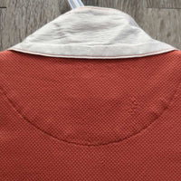 SS Polo Show Shirt, 1/2 Button Up, Button Collar *gc/fair, v.rubbed & pilly, puckered collar, dingy, snags, runs, older
