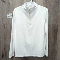 LS Sun Shirt, 1/2 Zip Up, Mesh Sleeves *vgc/gc, v.mnr pills?snag & cracking logo
