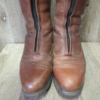 Dress Boots, Front Zips & Buckles, Fleece Lined, Black Air Forms, Tan Boot bag *gc, clean, faded, rubs, scratches, stains
