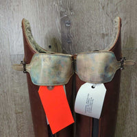 Dress Boots, Front Zips & Buckles, Fleece Lined, Black Air Forms, Tan Boot bag *gc, clean, faded, rubs, scratches, stains
