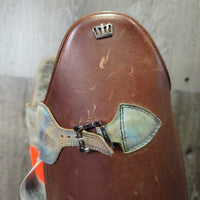 Dress Boots, Front Zips & Buckles, Fleece Lined, Black Air Forms, Tan Boot bag *gc, clean, faded, rubs, scratches, stains
