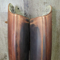 Dress Boots, Front Zips & Buckles, Fleece Lined, Black Air Forms, Tan Boot bag *gc, clean, faded, rubs, scratches, stains
