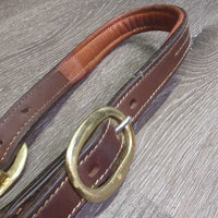 Padded Thick Soft Leather Halter, ajd, snap, blank name plate *vgc/gc, v.dirty/jockies, residue, scraped edges, rubs
