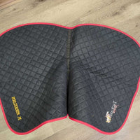 Quilt Jumper Pad, piping, "Tackaberry Farm" *xc/vgc, clean, mnr threads, hair, puckers
