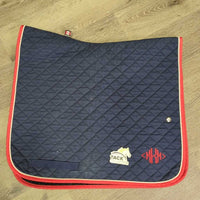 Quilt Dressage Baby Pad, piping, "MKM" *vgc, clean, mnr hair, threads, rubs, faded, puckers, stains, pills
