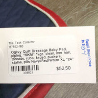 Quilt Dressage Baby Pad, piping, "MKM" *vgc, clean, mnr hair, threads, rubs, faded, puckers, stains, pills
