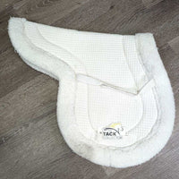 Fitted Waffle Weave Hunter Fleece Pad *gc, clean, mnr hair, clumpy, pills, stains, threads, dingy
