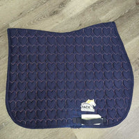 Quilt Jumper Pad, heart stitching *gc, clean, holey edges, pills, mnr hair, faded, puckers, dust
