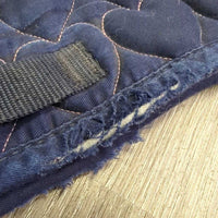 Quilt Jumper Pad, heart stitching *gc, clean, holey edges, pills, mnr hair, faded, puckers, dust
