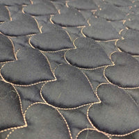 Quilt Jumper Pad, heart stitching *gc, clean, holey edges, pills, mnr hair, faded, puckers, dust
