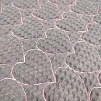 Quilt Jumper Pad, heart stitching *gc, clean, holey edges, pills, mnr hair, faded, puckers, dust
