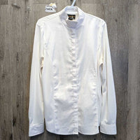 LS Show Shirt, attached Snap Collar *gc, older, pit stains, mnr pills & rubs
