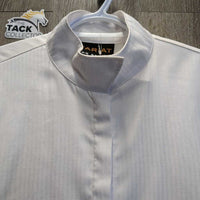 LS Show Shirt, attached Snap Collar *gc, older, pit stains, mnr pills & rubs
