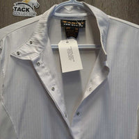 LS Show Shirt, attached Snap Collar *gc, older, pit stains, mnr pills & rubs
