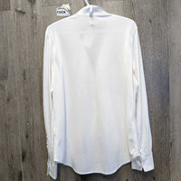 LS Show Shirt, attached Snap Collar *gc, older, pit stains, mnr pills & rubs
