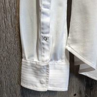 LS Show Shirt, attached Snap Collar *gc, older, pit stains, mnr pills & rubs
