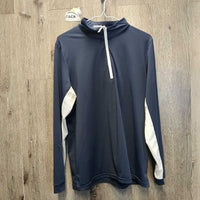 LS Sun Shirt, 1/4 Zip Up, Mesh Sleeves *gc, pit stains, snags, marks, older
