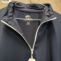 LS Sun Shirt, 1/4 Zip Up, Mesh Sleeves *gc, pit stains, snags, marks, older

