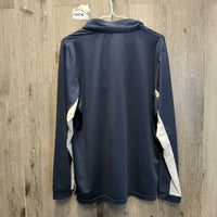 LS Sun Shirt, 1/4 Zip Up, Mesh Sleeves *gc, pit stains, snags, marks, older
