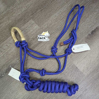 Thick Stiff Nylon Halter, Rawhide Noseband, attached Lead Rope, Tags *new

