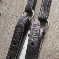 Tooled Leather Headstall, 2 laces, Narrow Adjustable Loop Reins, snaps *like new
