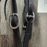Tooled Leather Headstall, 2 laces, Narrow Adjustable Loop Reins, snaps *like new
