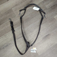 Adjustable Narrow Double Leather Breastplate, snaps *vgc, clean, thin & hairy fleece
