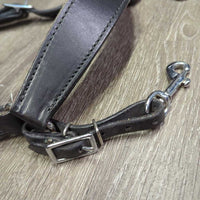 Adjustable Narrow Double Leather Breastplate, snaps *vgc, clean, thin & hairy fleece
