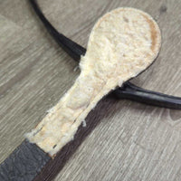 Adjustable Narrow Double Leather Breastplate, snaps *vgc, clean, thin & hairy fleece
