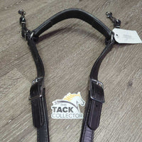 Adjustable Narrow Double Leather Breastplate, snaps *vgc, clean, thin & hairy fleece
