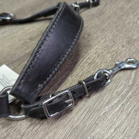 Adjustable Narrow Double Leather Breastplate, snaps *vgc, clean, thin & hairy fleece
