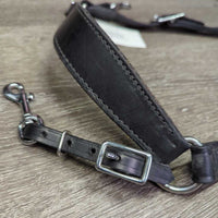 Adjustable Narrow Double Leather Breastplate, snaps *vgc, clean, thin & hairy fleece
