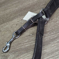 Adjustable Narrow Double Leather Breastplate, snaps *vgc, clean, thin & hairy fleece
