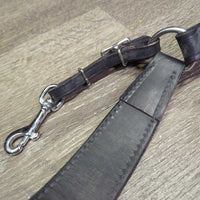 Adjustable Narrow Double Leather Breastplate, snaps *vgc, clean, thin & hairy fleece
