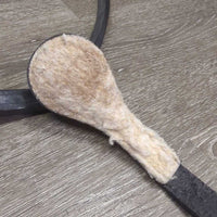 Adjustable Narrow Double Leather Breastplate, snaps *vgc, clean, thin & hairy fleece
