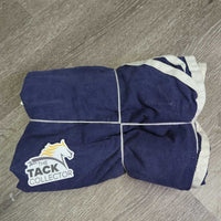 Hvy Cotton Stable Sheet *gc, clean, 0 legs/tail, repairs, older, missing ring, mnr threads, faded, puckers, holes
