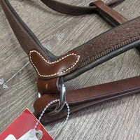 Padded Anatomical Leather & Nylon Halter, adj, snap, tag *new
